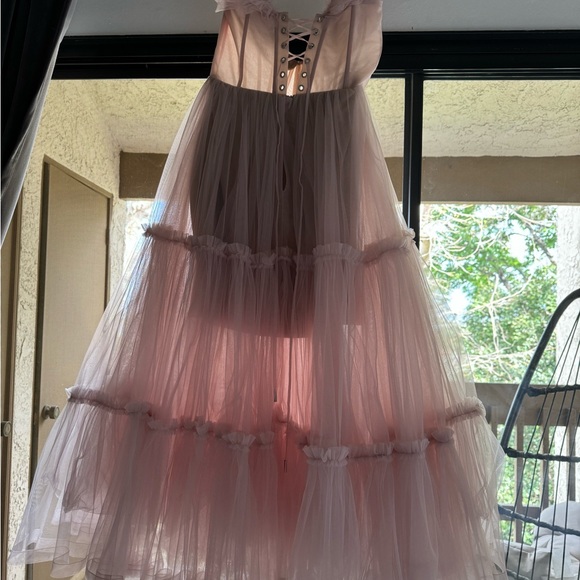 Size XL Authentic Milla tea length tulle dress in color misty rose. Worn once. - Picture 15 of 15